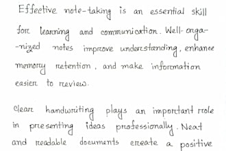 write neat and professional handwritten notes in english and bengali