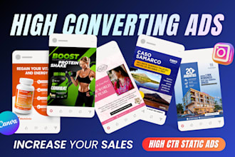 design high converting meta ads creative and canva templates