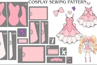 do custom sewing pattern for cosplays, clothes, armor, cosplay design template