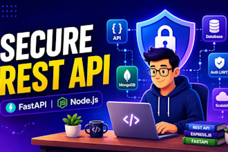 create secure rest apis using fast api or node js backend