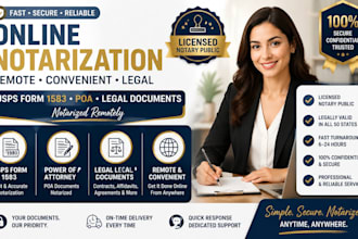 provide online notarization for usps form 1583, poa and legal documents remotely