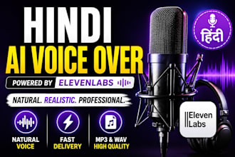 create realistic hindi ai voice over using elevenlabs