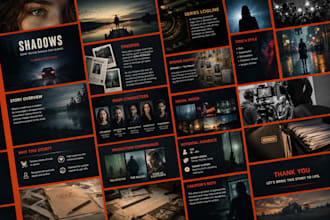 design your film pitch deck, TV series, movie and podcast pitch presentation