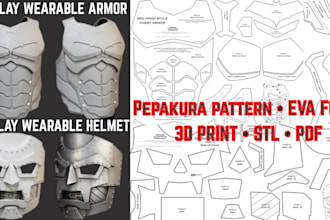 do 3d helmet 3d mask pepakura pattern and eva foam template for cosplay armor