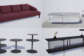 create 3d furniture models, photorealistic renders, and interior decor designs