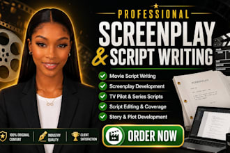 write and edit movie script screenplay, treatment script coverage screenwriter
