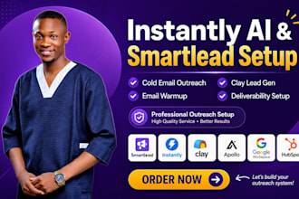 setup instantly ai smartlead cold email outreach and email warmup email blast