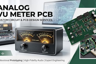 create analog vu meter circuit, pcb design and electronics prototype