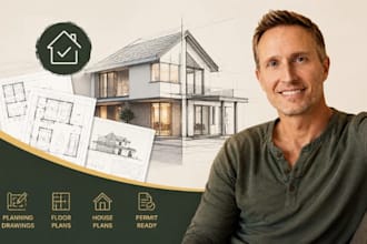 create UK planning permission drawings, house plans, autocad floor plans