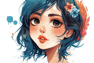 hand paint a stylised watercolor illustration