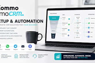 set up and automate kommo CRM sales funnels and integrations