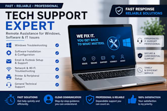 be your tech support expert for windows, software, and remote troubleshooting