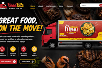 design  wix food truck website menu catering location website website