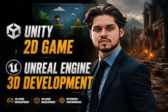 develop unity 2d mobile game design and 3d unreal engine game development