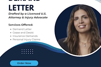 write legal demand letter and cease and desist with letterhead