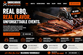 design wix BBQ catering website event catering  grill catering website