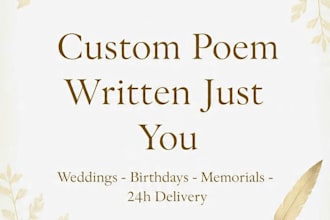 write a personalized custom poem for love birthday  memorial