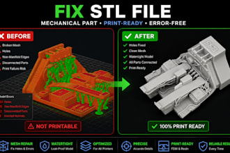 fix modify repair stl file obj file fix mesh optimize stl file 3d printable file
