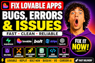 fix lovable ai issues, bugs, errors, supabase replit bolt new app lovable to ios