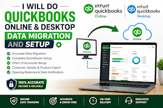 do quickbooks online and desktop data migration and setup