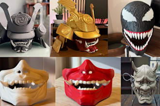 print and paint 3d mask halloween helmet, wearable armor, cosplay costume props