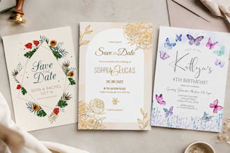 design birthday invitation wedding invitation save the date engagement card