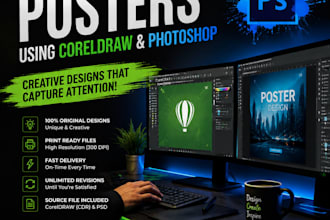 design professional posters using coreldraw and photoshop