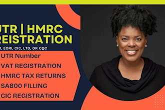get UK utr number, hmrc registration, eori, cic, ct600, vat oss, bank account