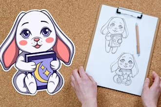 create original mascot and sticker pack with it
