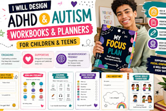 create interactive adhd planners and autism workbooks for kids and teens