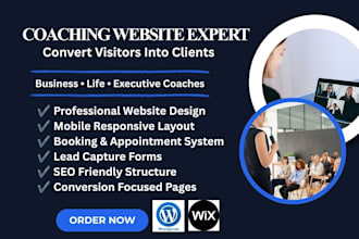create a coaching website for business life and executive coaches