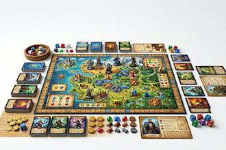 design custom board game art and tabletop card game illustration