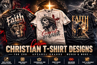 design custom christian t shirt designs for pod and apparel brands