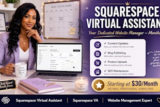 be your squarespace virtual assistant website manager VA monthly support