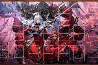 create premium playmat, playmat artwork, anime playmat, gothic, mtg playmat