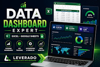 create custom excel dashboard spreadsheet and googlesheet for your business