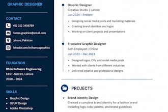 design professional CV and resume
