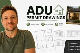 adu permit drawings, autocad floor plan, house plans, detached adu plans