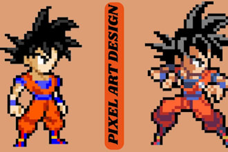 create custom pixel art pixel art animation minecraft skin and sprite sheet