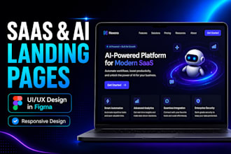 design modern saas and ai startup landing page UI UX in figma