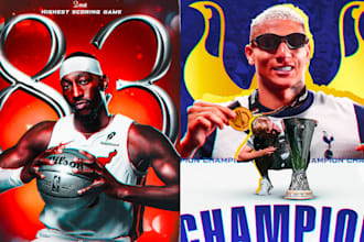 create stunning sports posters for your club or athlete brand