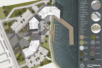 color render architectural plan, section, or elevation