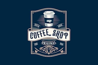 draw vintage trendy logo design with unlimited revision