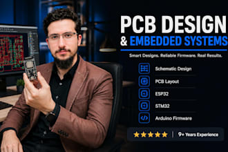 design pcb, schematic and embedded c c firmware for esp32, stm32, arduino