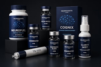 design custom peptide sarm label, vial label supplement product label design