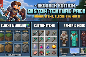 make minecraft texture pvp pack pixel asset armour resource item for bedrock