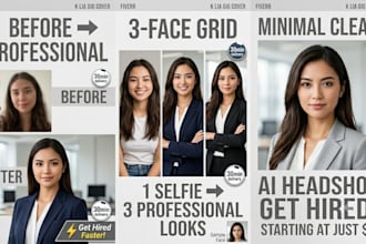 create viral ai headshots ,linkedin photos for job success