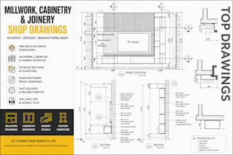 create professional millwork, cabinetry and joinery shop drawings