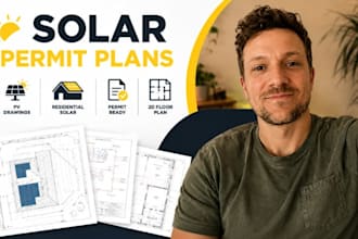 solar permit plans, pv drawings, residential solar permit, 2d floor plan