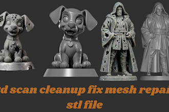 3d scan cleanup fix mesh repair stl file for printing head face full body model